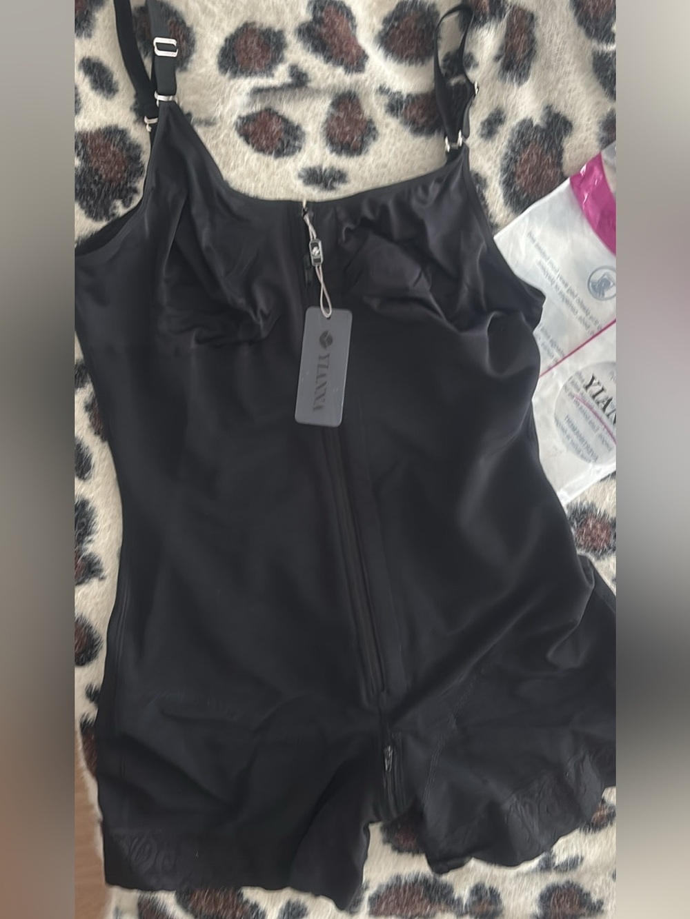 Yianna Zip-Front Black One-Piece Shapewear Swimsuit